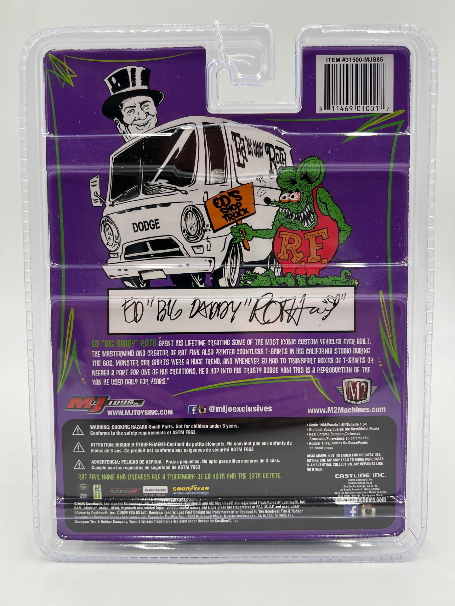 2025 M2 Machines Mijo Exclusives Big Daddy Ed Roth 1964 Dodge A100 Panel Van White MJS85 197D