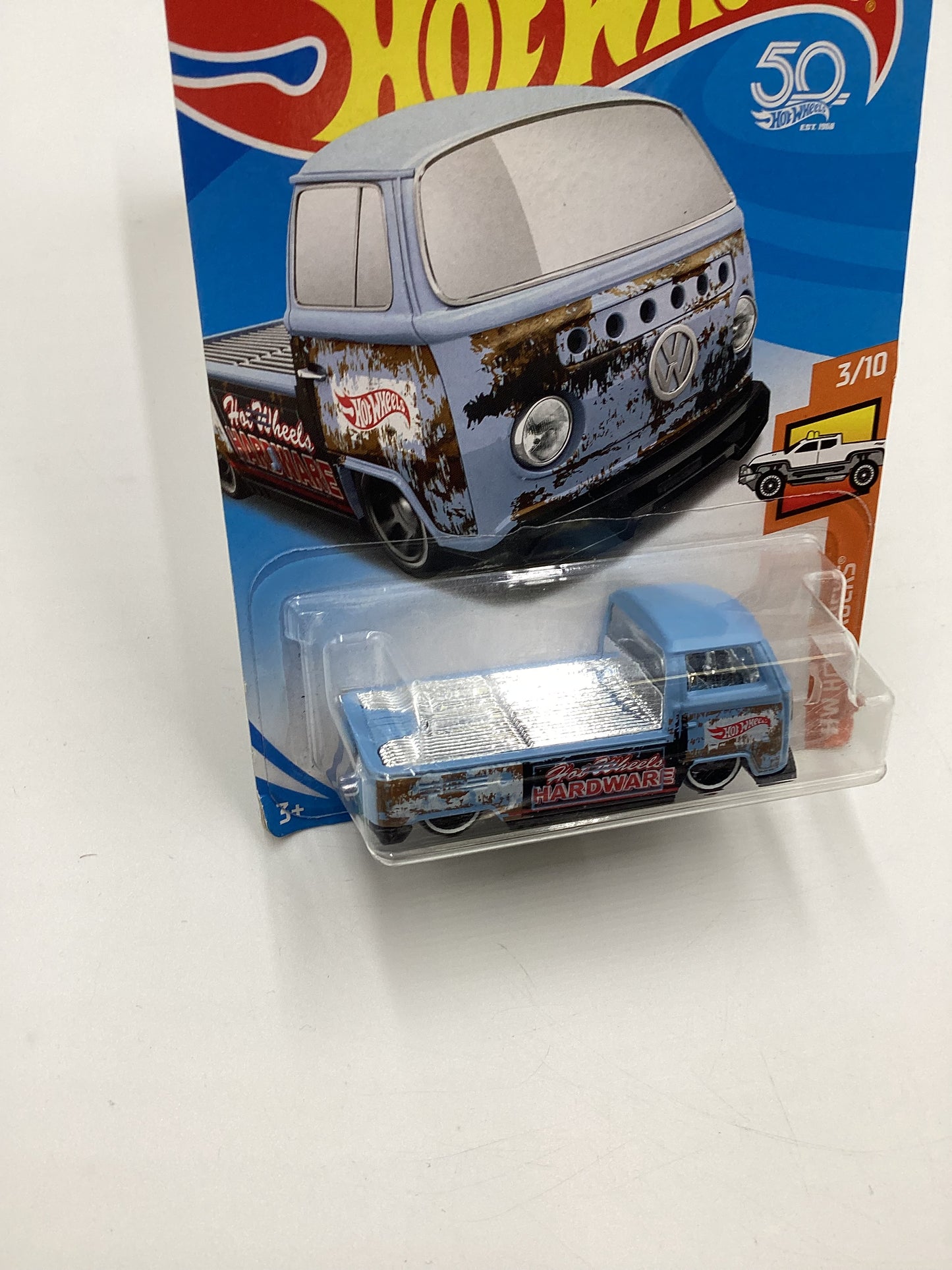 2018 Hot Wheels Hot Trucks #297 Volkswagen T2 Pickup Light Blue 96C