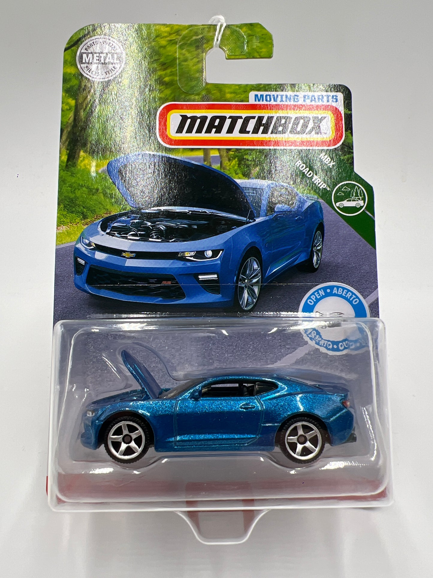 Matchbox Moving Parts MBX Road Trip 16 Chevy Camaro Blue 168F