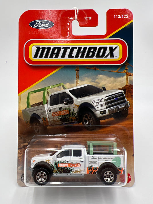 2025 Matchbox #113 2015 Ford F-150 Contractor Truck White 216C