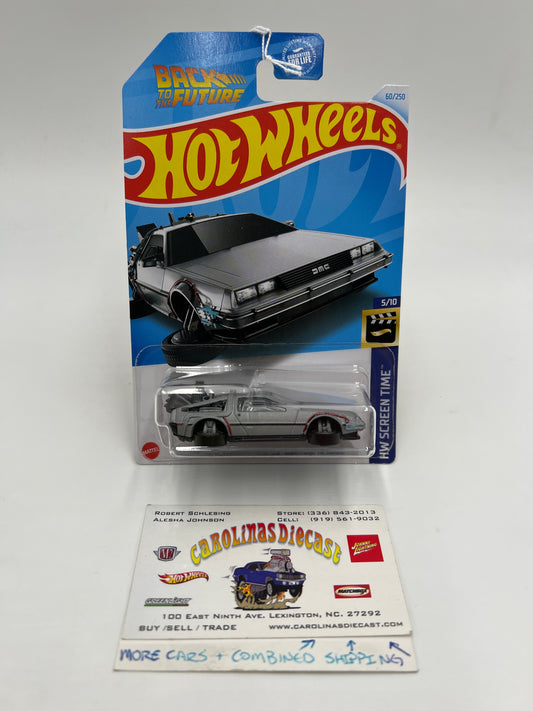 2024 Hot Wheels Screen Time #60 Back to the Future Time Machine Hover Mode Blister Not Perfect 123B