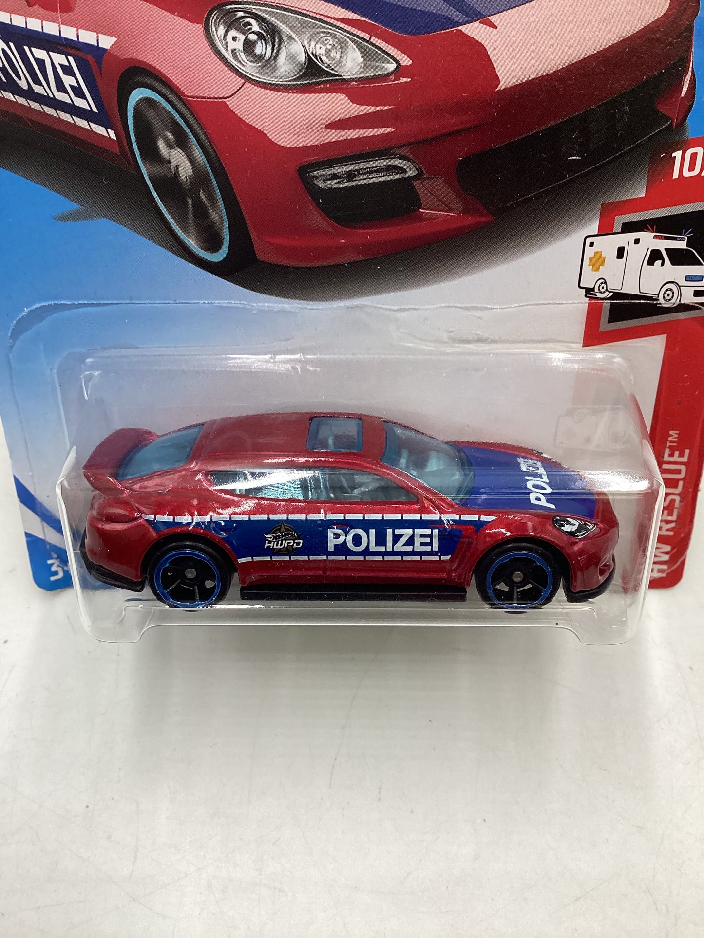 2019 Hot Wheels #100 Porsche Panamera Police Red 98F