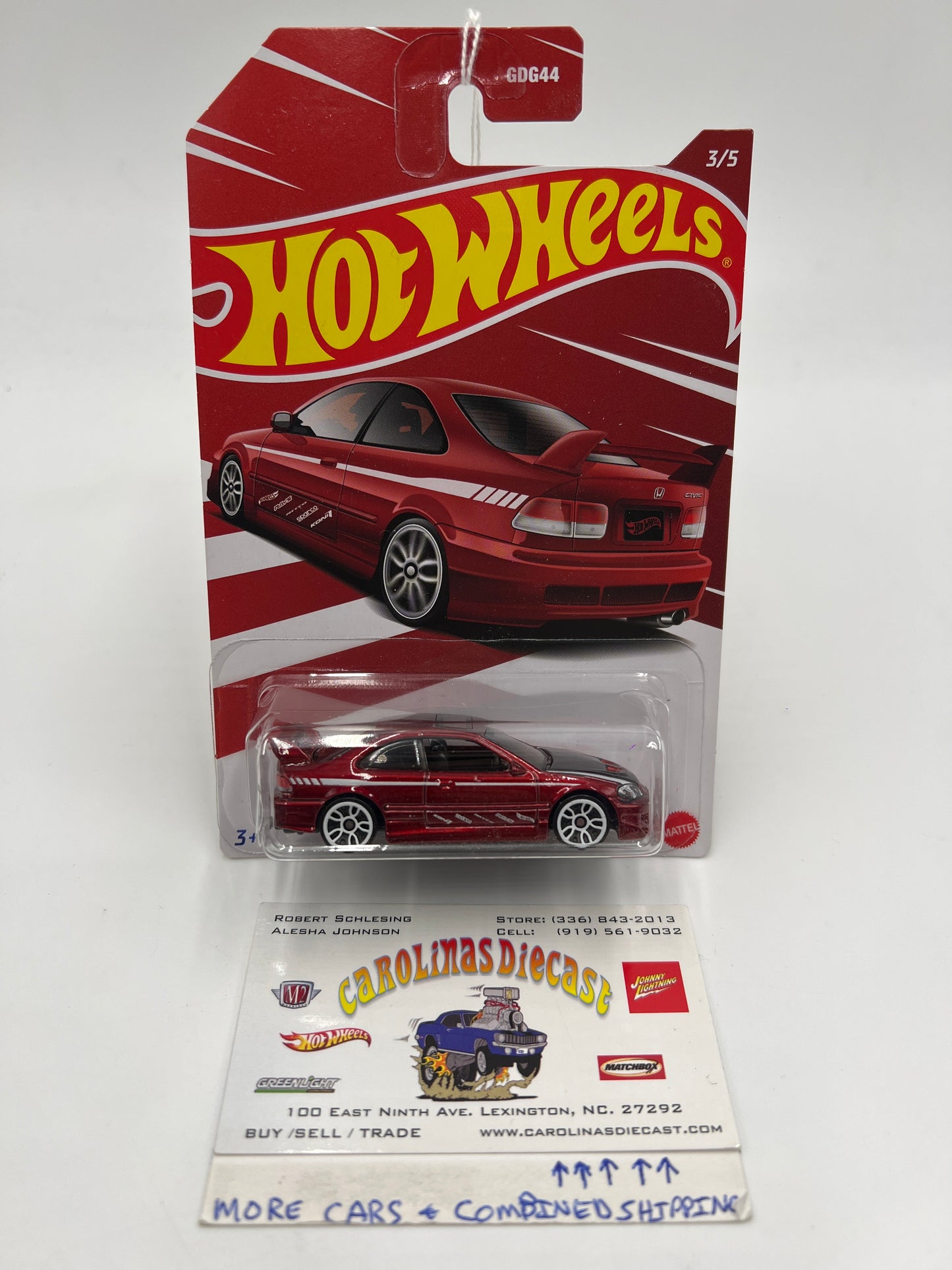 2022 Hot Wheels Honda Civic Anniversary Series #3 Honda Civic Si Red (Cracked Blister) 155E