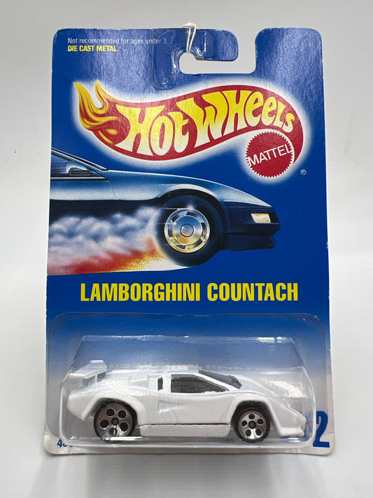 1991 Hot Wheels Collector #232 Lamborghini Countach White Blister Not Perfect 240C