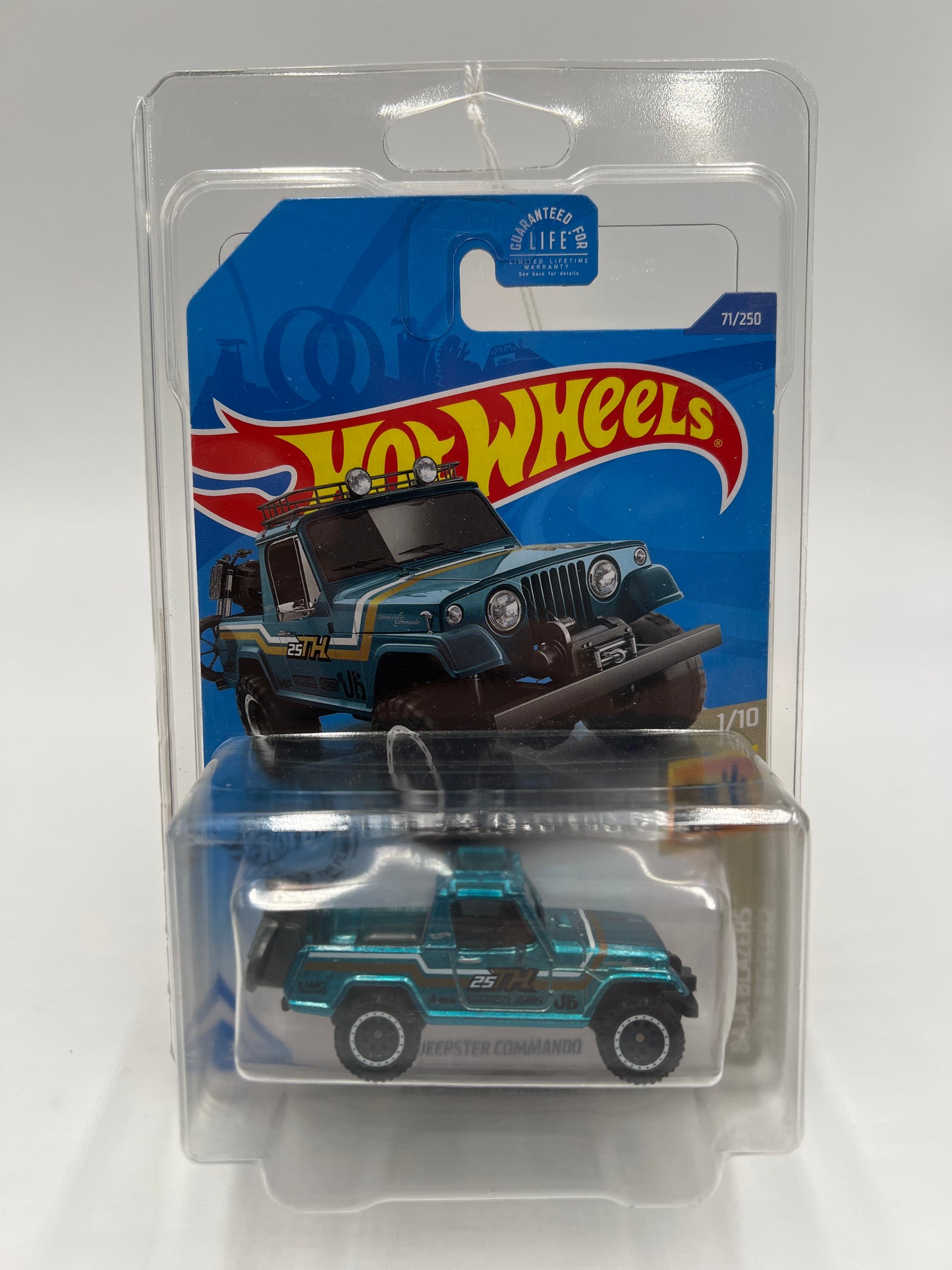 2020 Hot Wheels Super Treasure Hunt #71 67 Jeepster Commando Blue W/Protector Wavy Blister