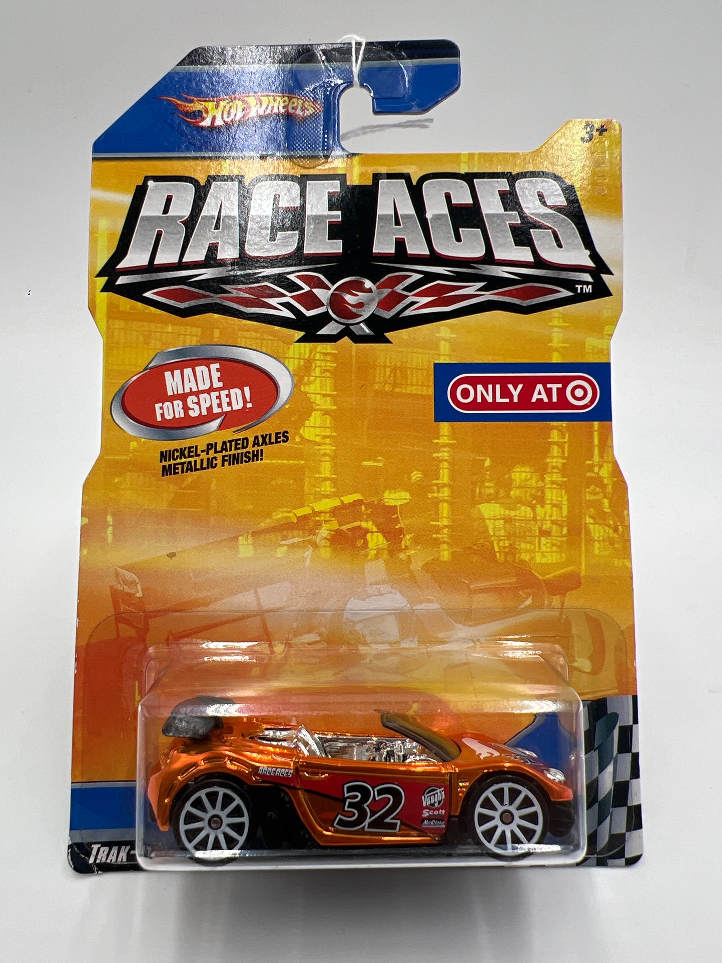 Hot Wheels Target Exclusive Race Aces Trak-Tune Orange Chrome 159D