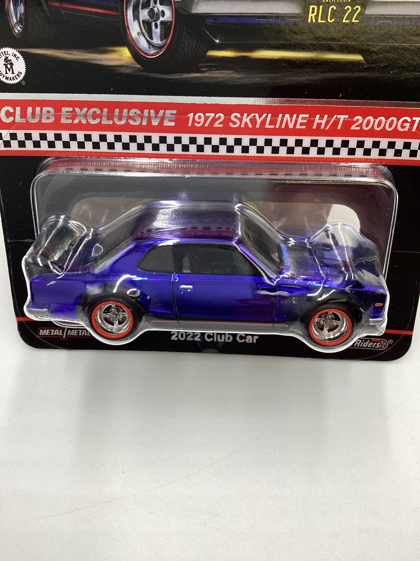 2022 Hot Wheels RLC Club Exclusive W/Patch & Button 1972 Skyline H/T 2000GT-R Blue with protector