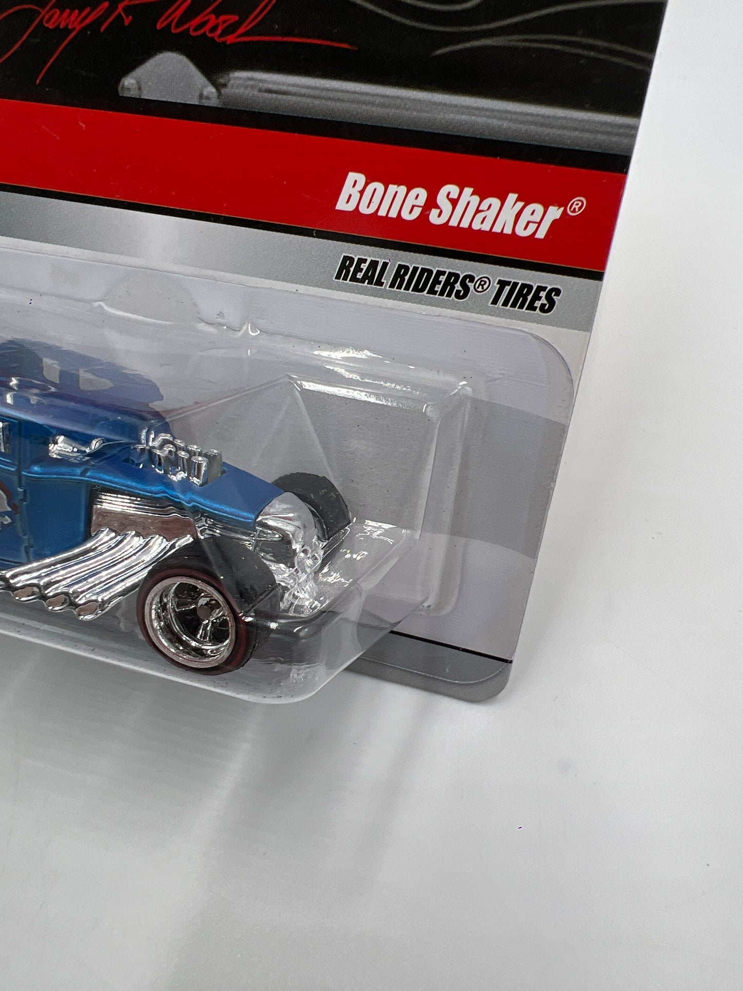 Hot Wheels Premium Larrys Garage #19 Bone Shaker Blue W/Protector