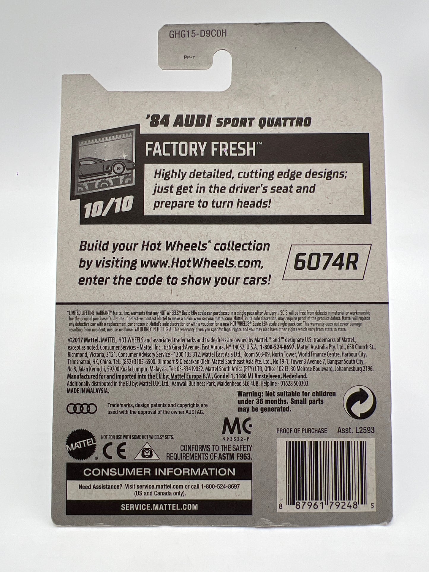 2020 Hot Wheels Super Treasure Hunt #145 84 Audi Sport Quattro Red W/Protector