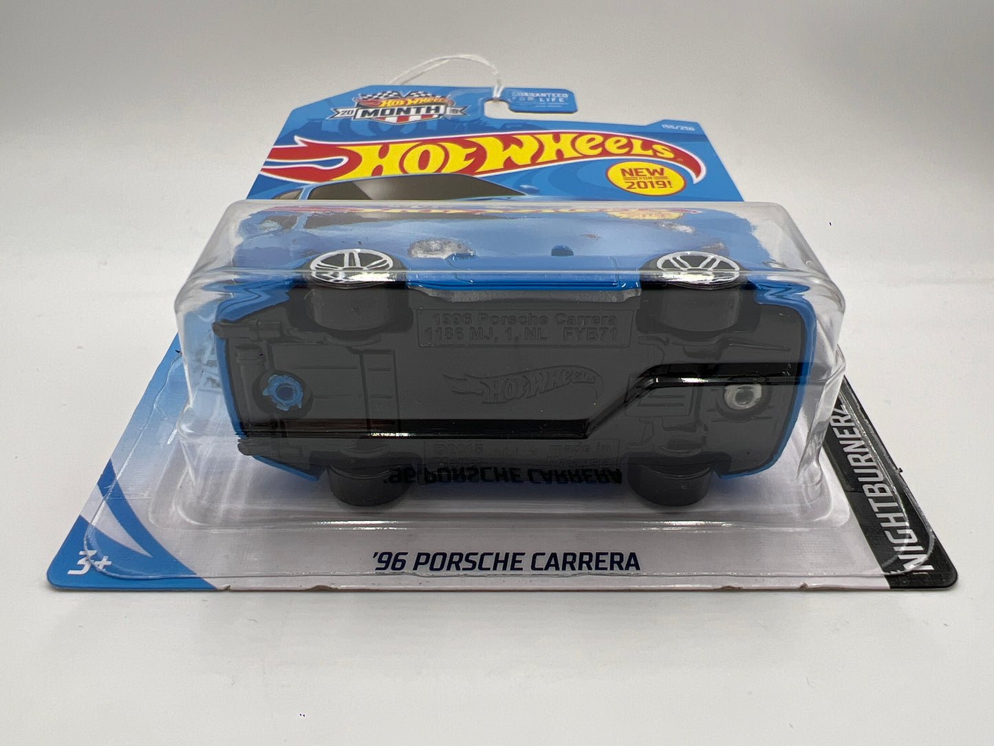 2019 Hot Wheels Month Card Nightburnerz #155 96 Porsche Carrera Blue 100C