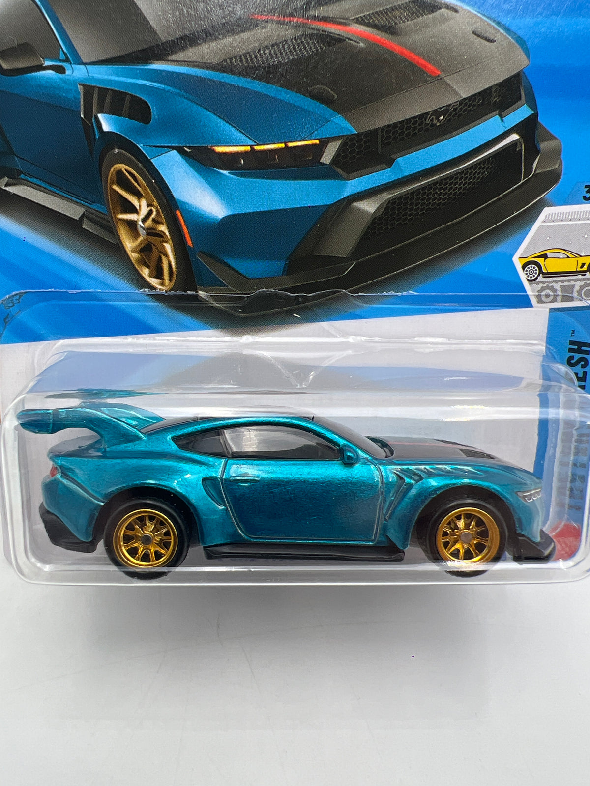 2026 Hot Wheels Super Treasure Hunt #43 Ford Mustang GTD Blue W/Protector