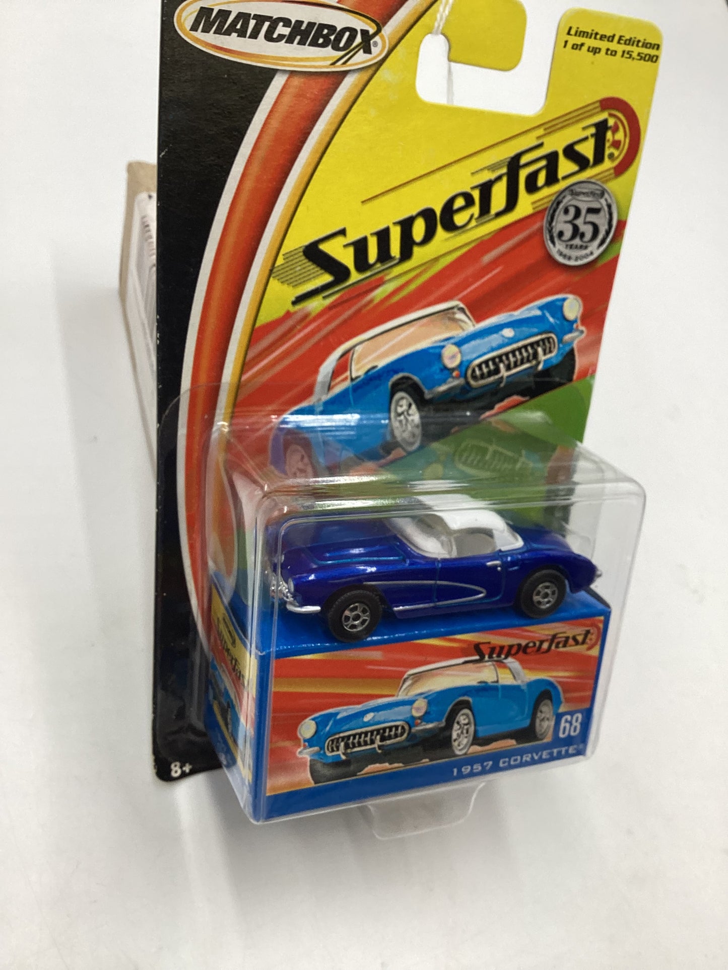 Matchbox 2004 Superfast #68 1957 Chevrolet Corvette blue 174F