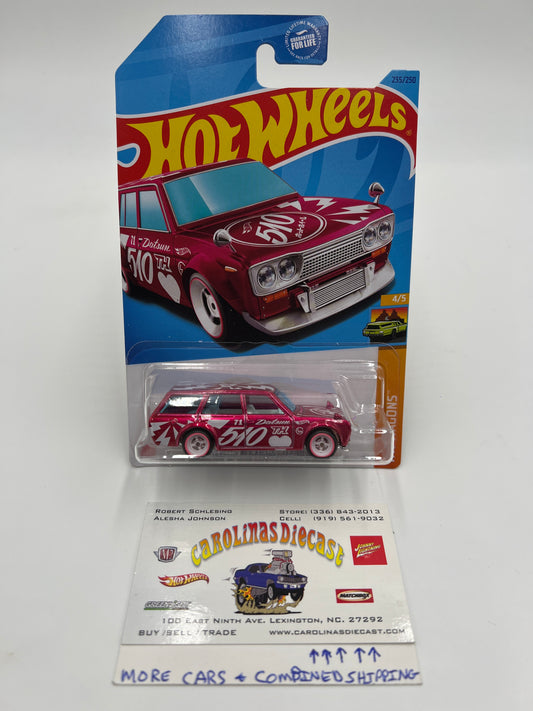 2023 Hot Wheels #235 Super Treasure Hunt Datsun Bluebird Wagon 510 Pink W/Protector