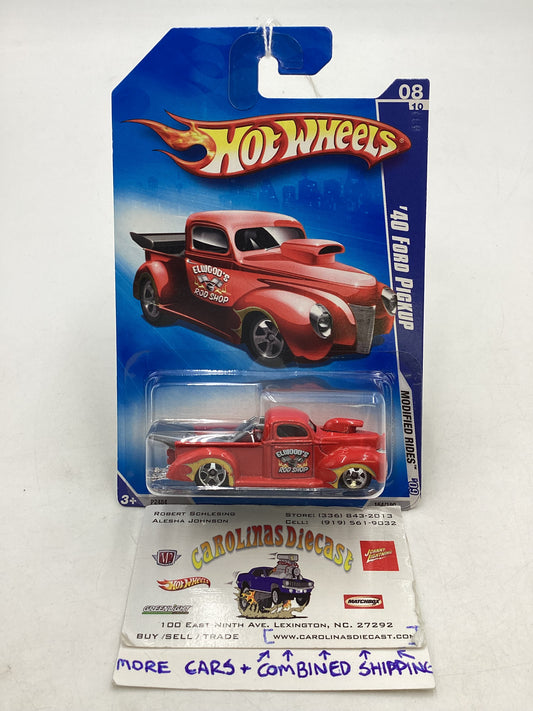 2009 Hot Wheels Modified Rides #164 40 Ford Pickup Red 24D