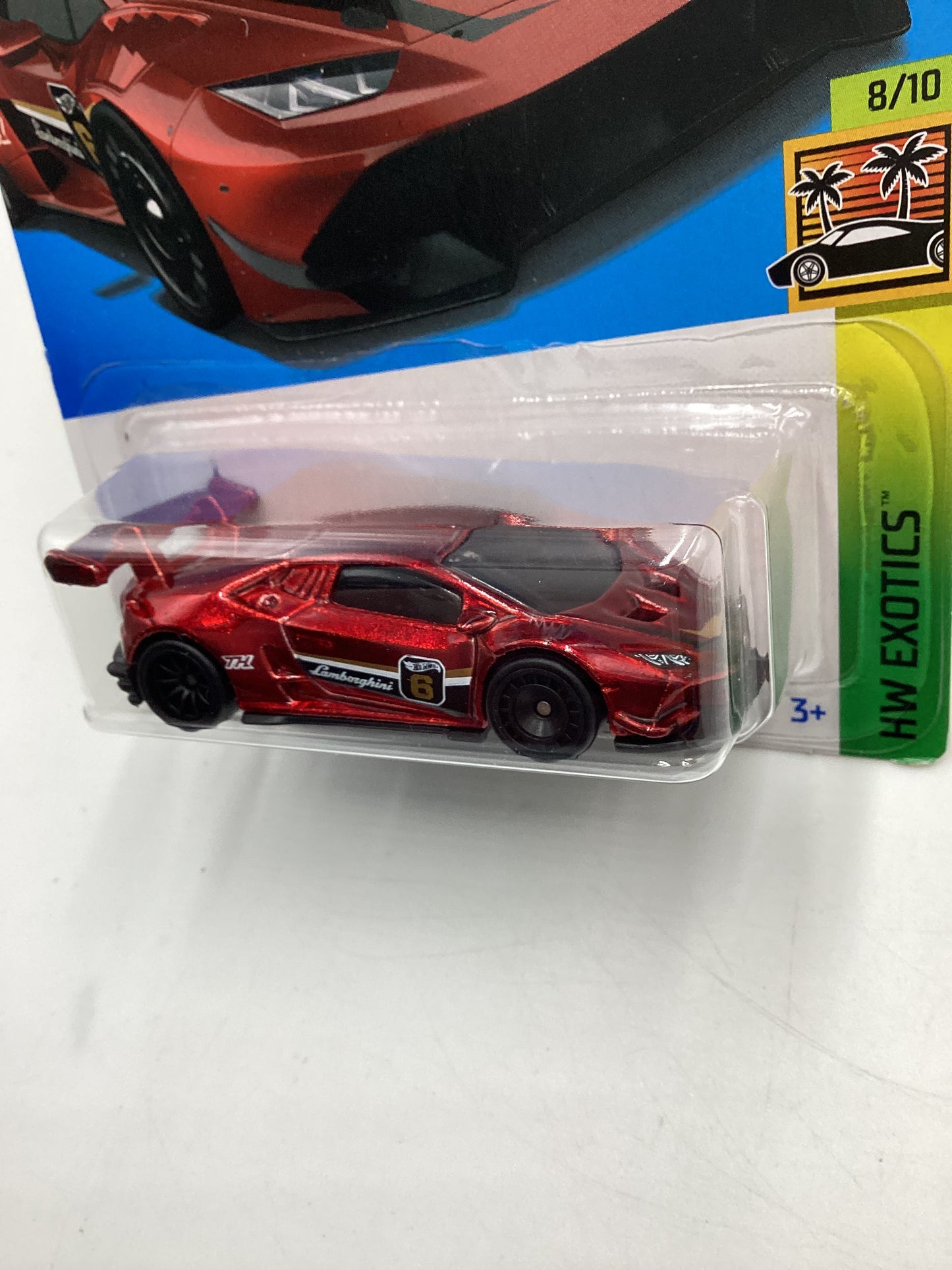 2024 Hot Wheels Super Treasure Hunt #239 Lamborghini Huracan LP 620-2 Super Trofeo Red with protector