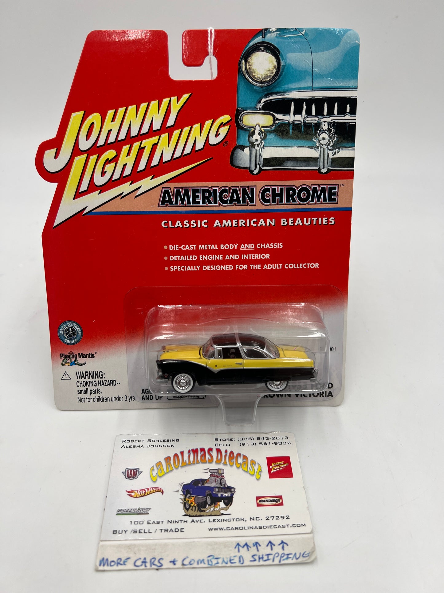 Johnny Lightning American Chrome 1955 Ford Crown Victoria Black/Yellow 220C