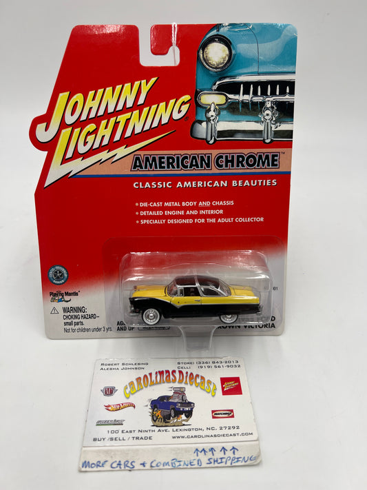 Johnny Lightning American Chrome 1955 Ford Crown Victoria Black/Yellow 220C