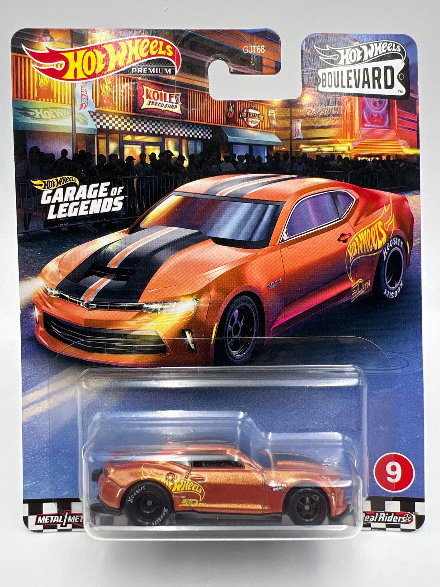 Hot Wheels Premium Boulevard #9 2018 Copo Camaro SS Orange W/Protector