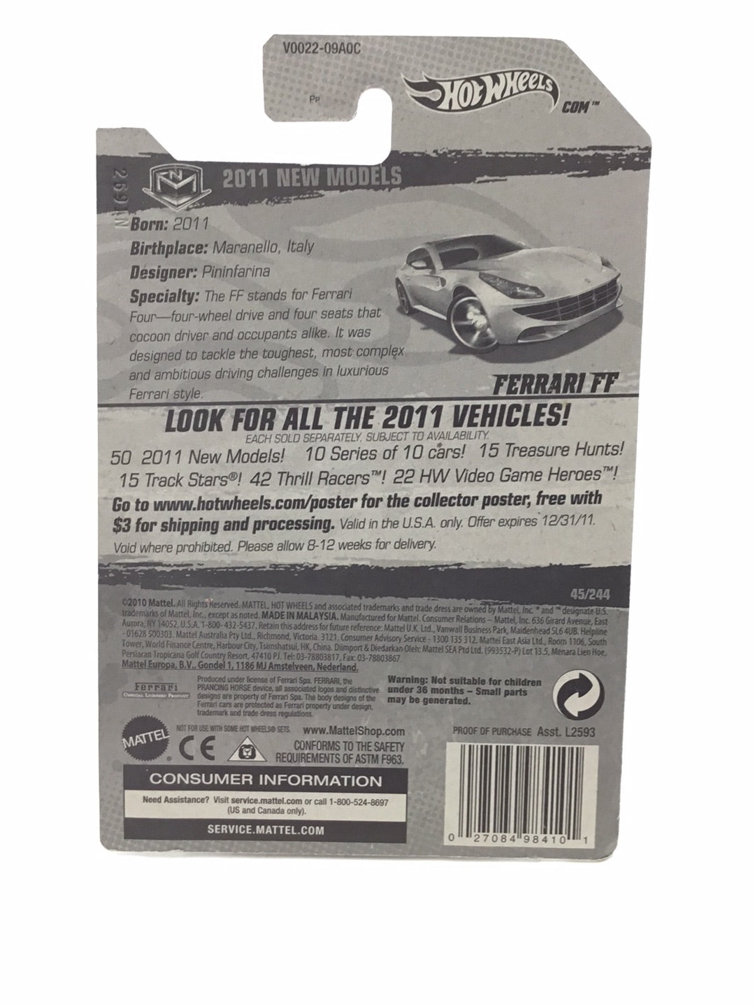 2011 Hot wheels #45 Ferrari FF – carolinasdiecast