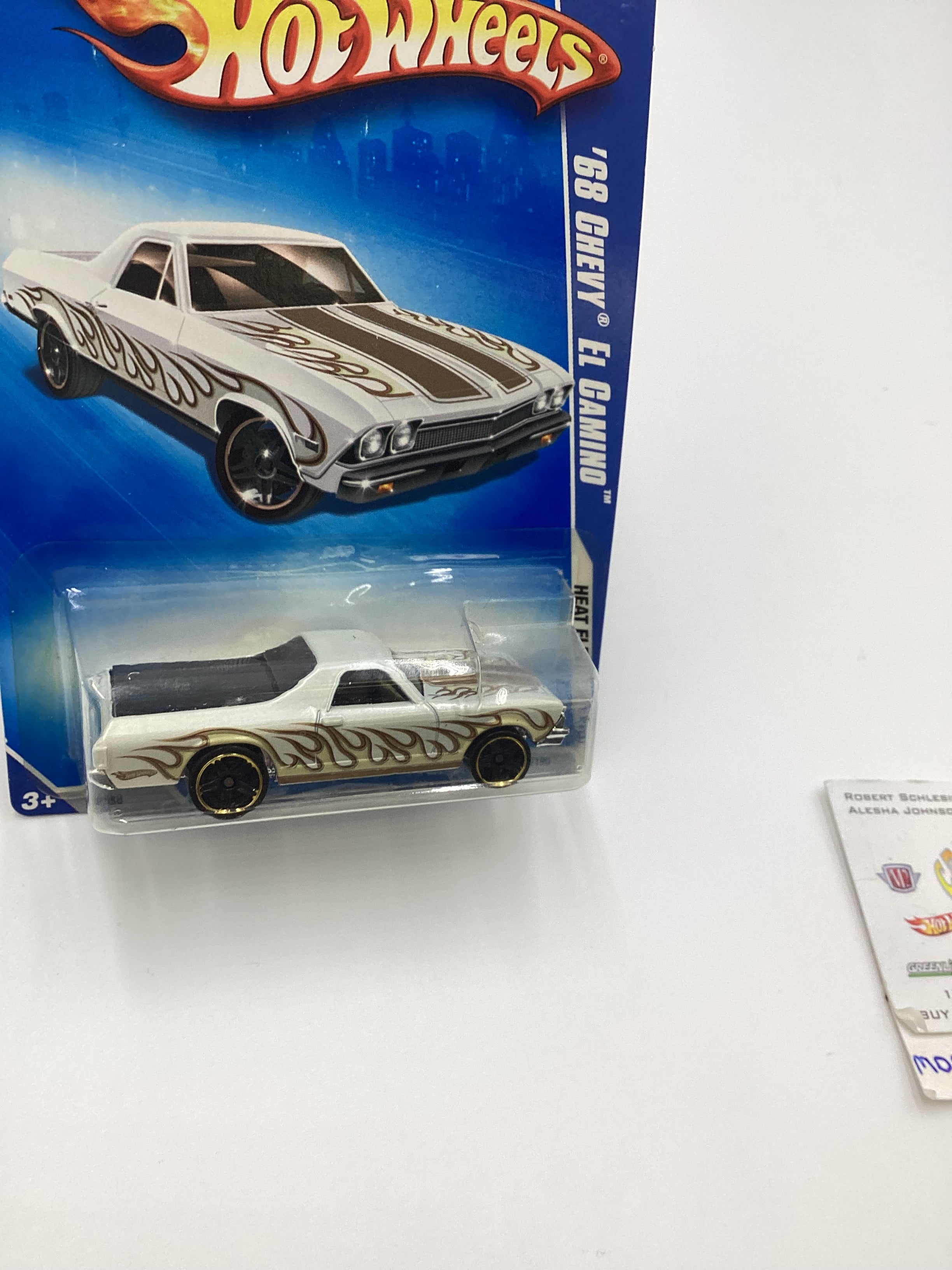 2009 Hot Wheels #118 68 Chevy El Camino White Walmart Exclusive