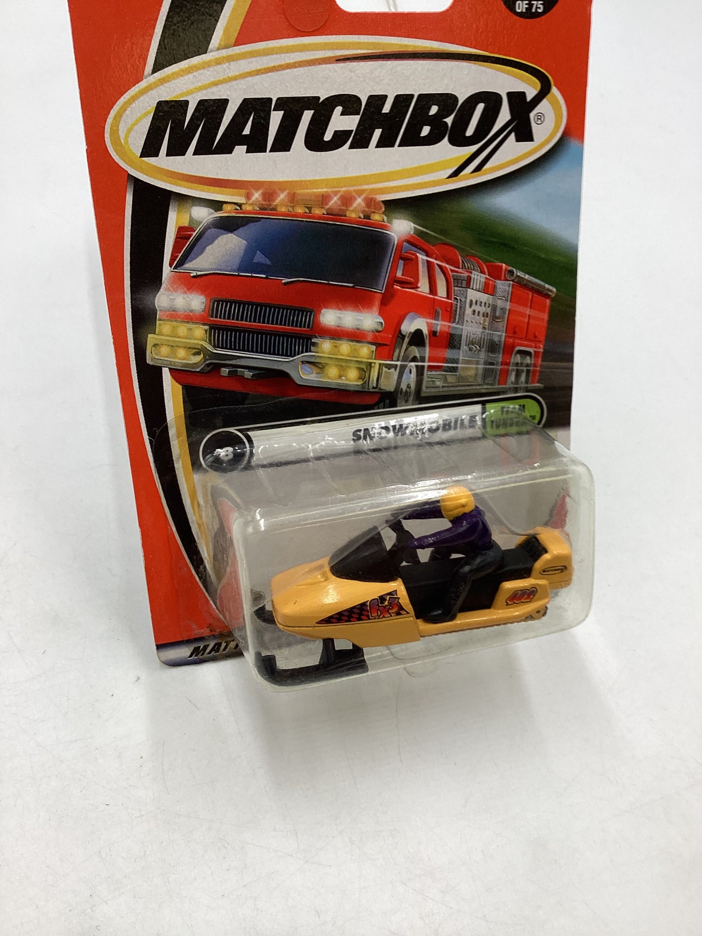Matchbox #8 Team Tundra Snowmobile Yellow 207E