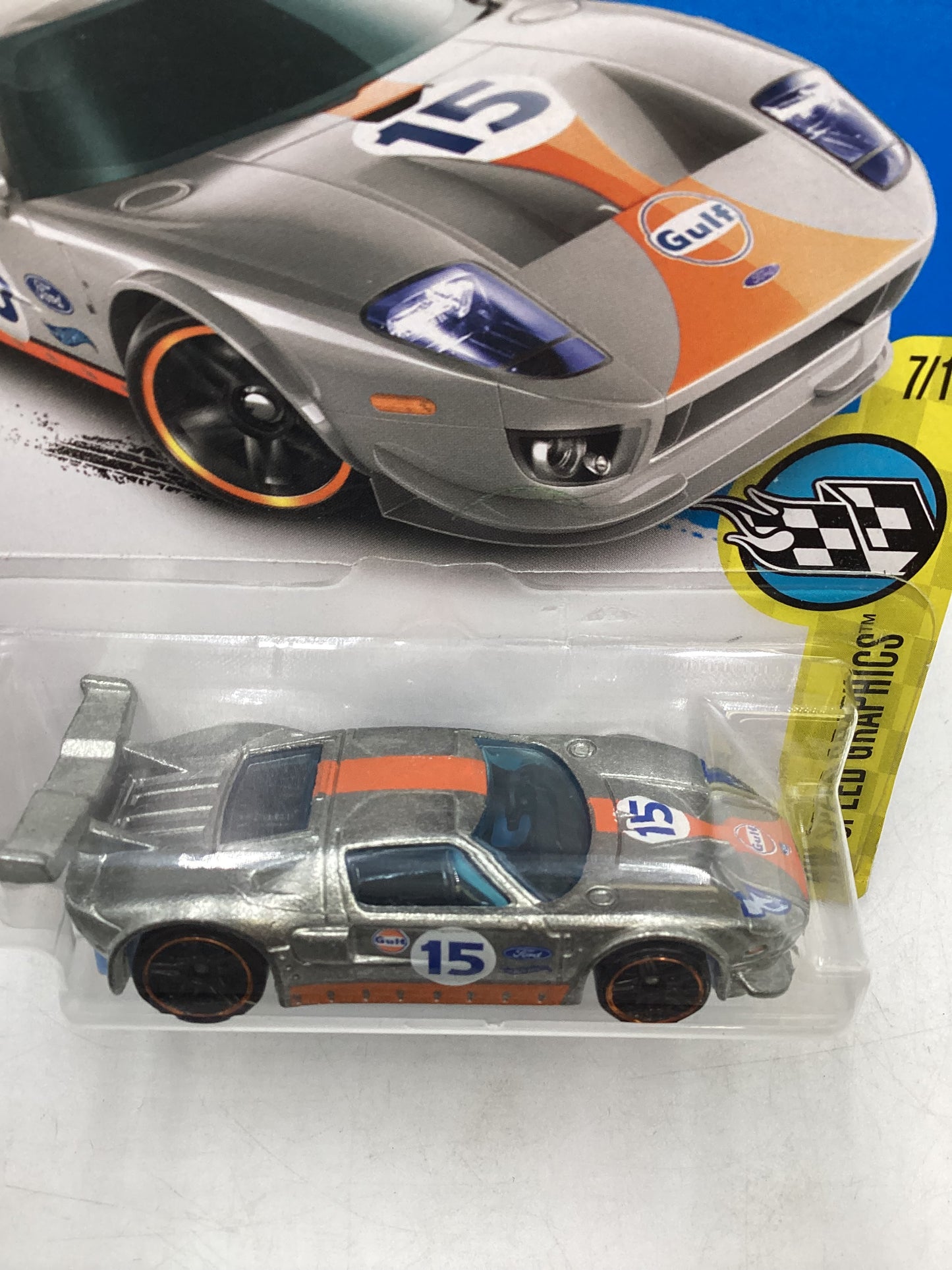 2016 Hot wheels Zamac #182 Ford GT Gulf Card Not Perfect 147B