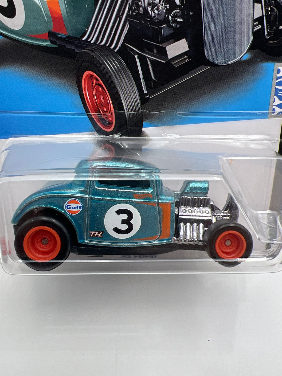 2022 Hot Wheels Super Treasure Hunt #237 32 Ford Gulf Blue W/Protector