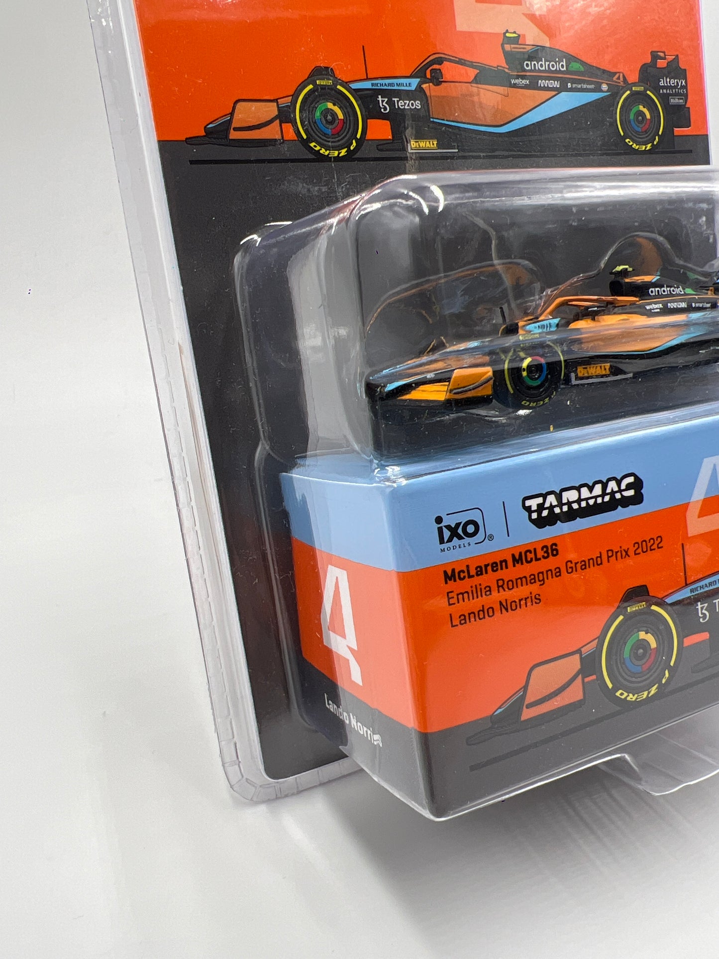 Tarmac Works X IXO Models Mijo Exclusives 2022 Grand Prix Lando Norris #4 Android McLaren MCL36