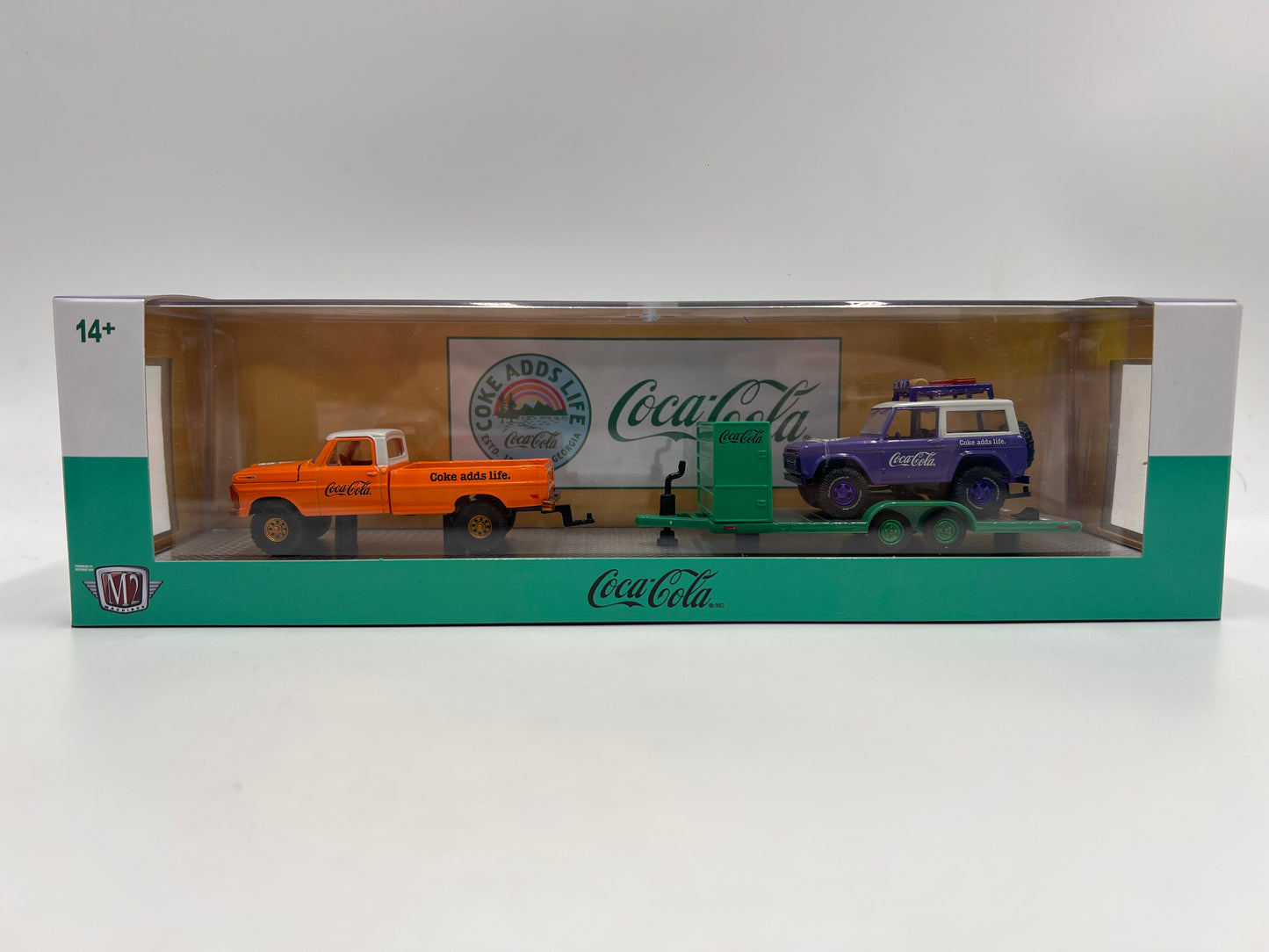 M2 Machines Auto Haulers Coca Cola CHASE 1969 Ford F-100 Ranger 4x4 & 1966 Ford Bronco TW35