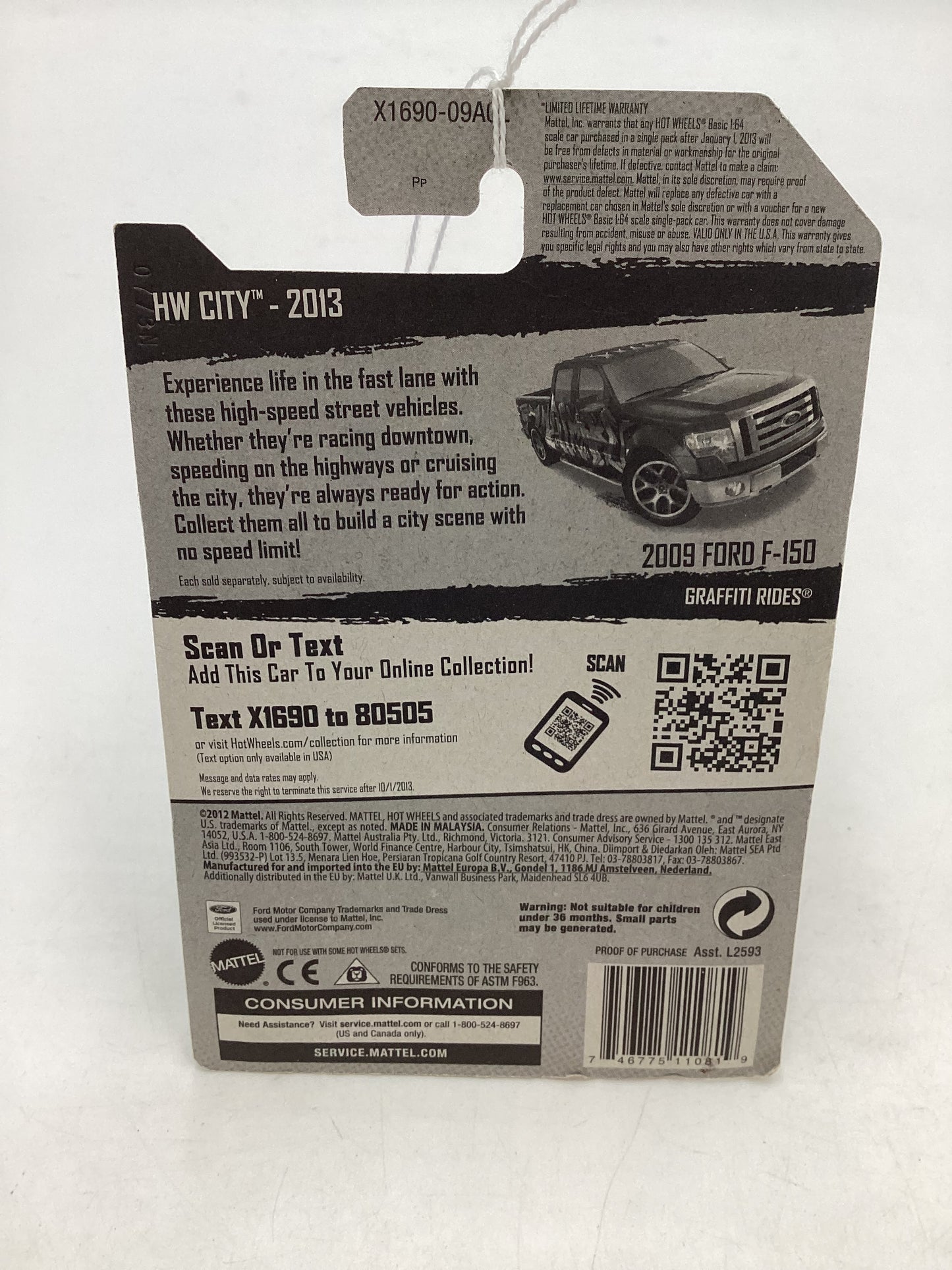 2013 Hot Wheels #38 2009 Ford F-150 Blue 28C