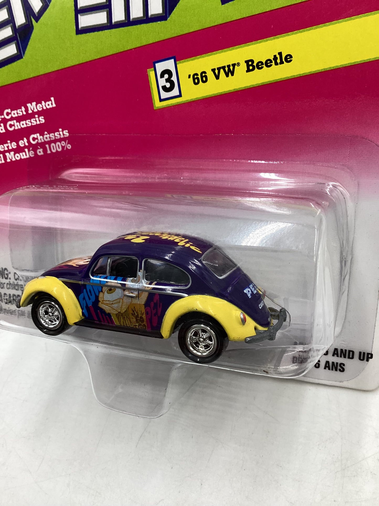 Johnny Lightning Pez #3 66 Volkswagen Beetle Purple