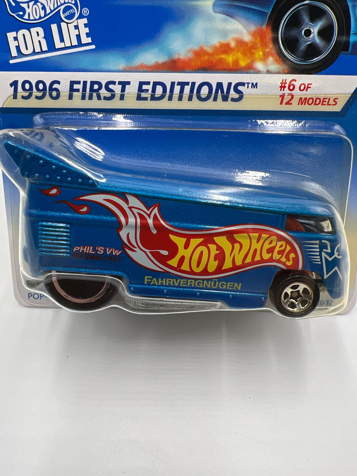 1998 Hot Wheels 30th Anniversary #6 1996 First Editions VW Bus Blue W/Protector