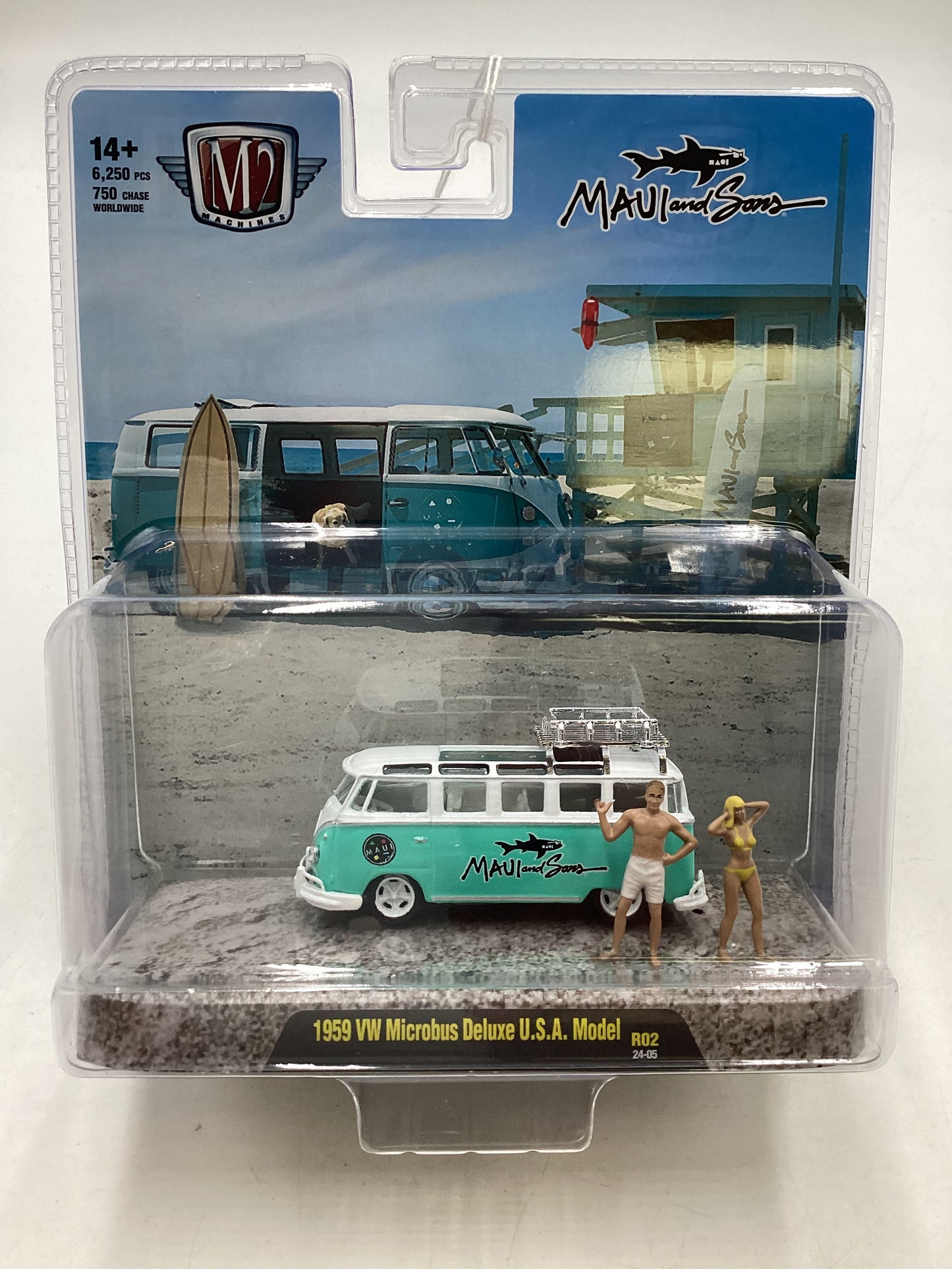 2024 M2 Machines Diorama R02 1959 VW Microbus Deluxe USA Model 197D