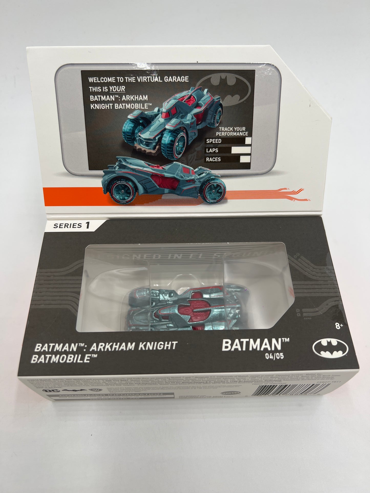 Hot Wheels iD Batman Series 1 #4 Arkham Knight Batmobile Light Blue Sealed