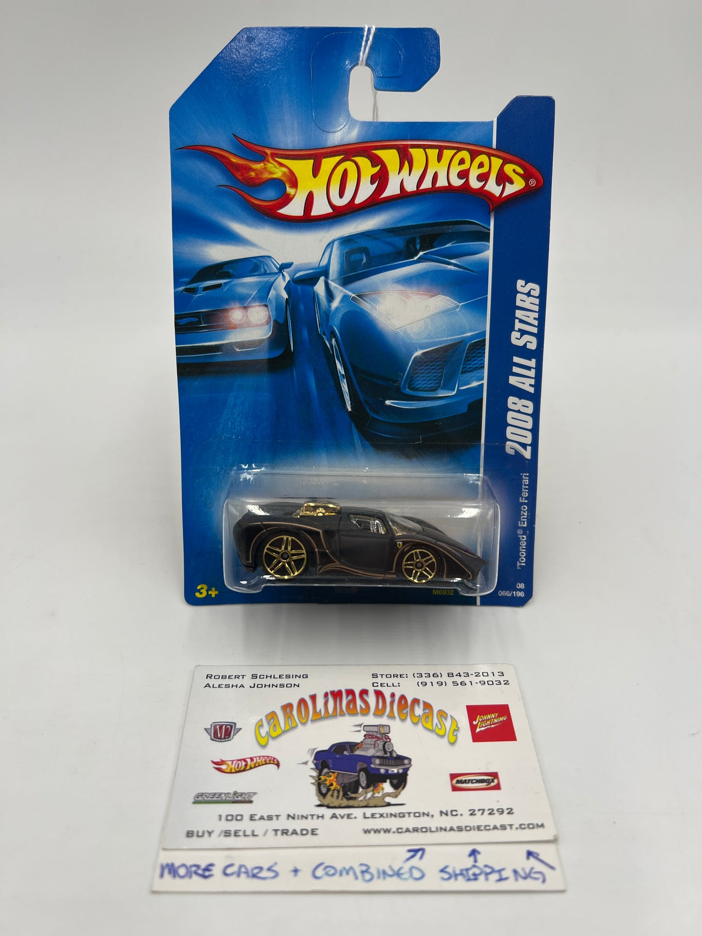 2008 Hot Wheels All Stars #66 Tooned Enzo Ferrari Black SR