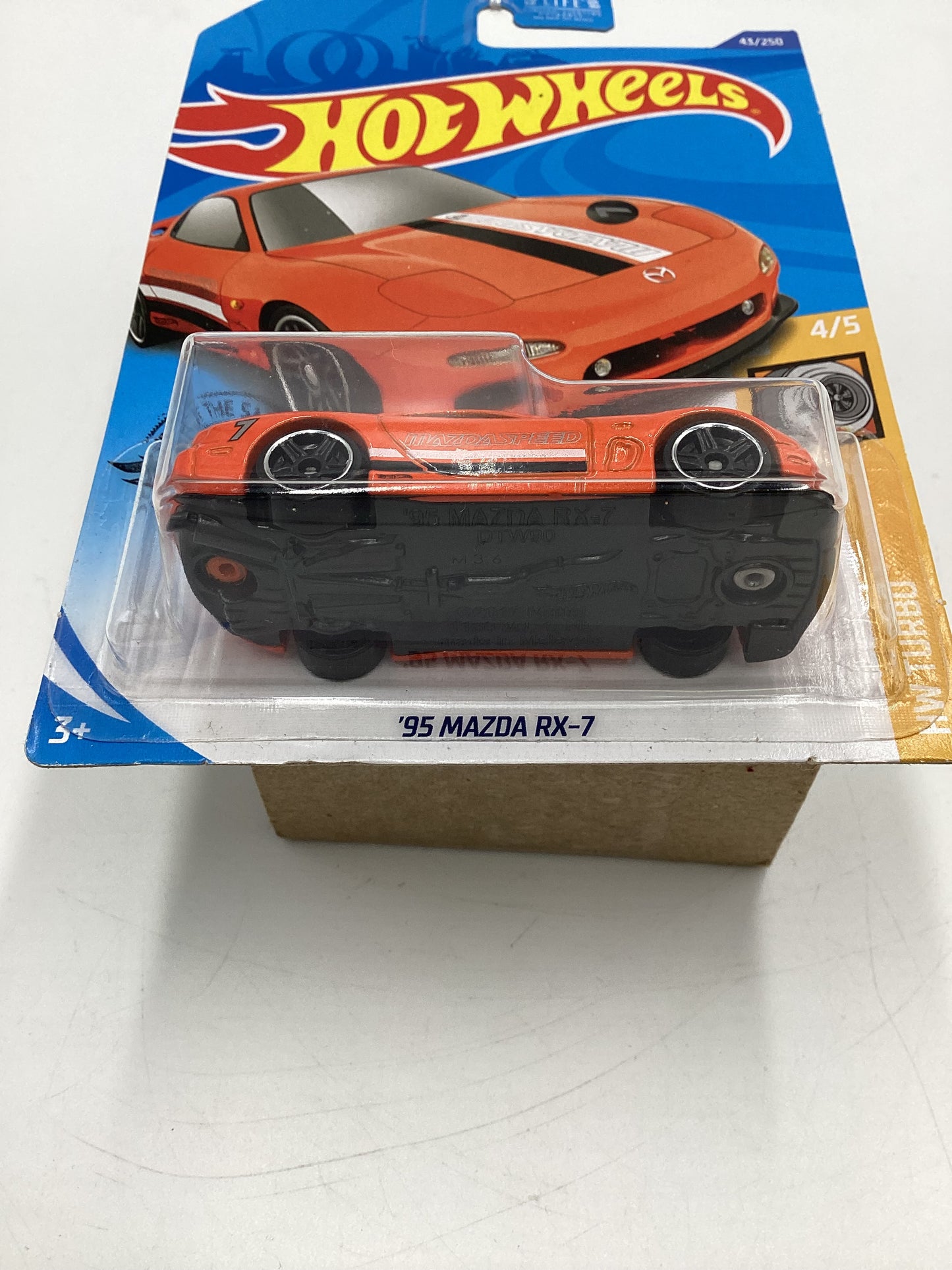 2020 Hot wheels Turbo #43 95 Mazda RX-7 Orange 86A