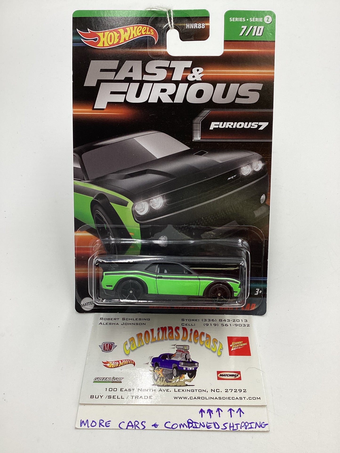 2023 Hot Wheels Fast and Furious Series 2 #7 Dodge Challenger Drift Car Green 69C