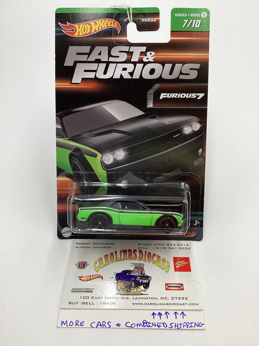 2023 Hot Wheels Fast and Furious Series 2 #7 Dodge Challenger Drift Car Green 69C