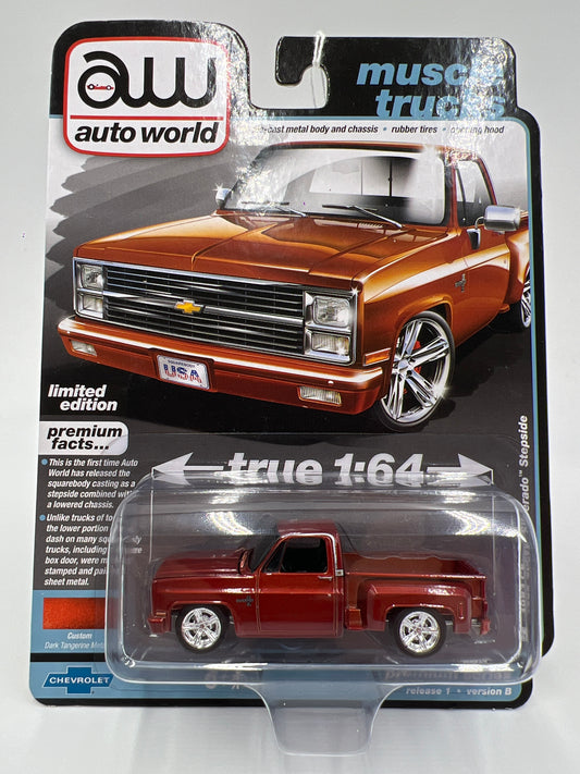 Auto World Muscle Trucks Release 1 Version B 1983 Chevy Silverado Stepside Orange 184C