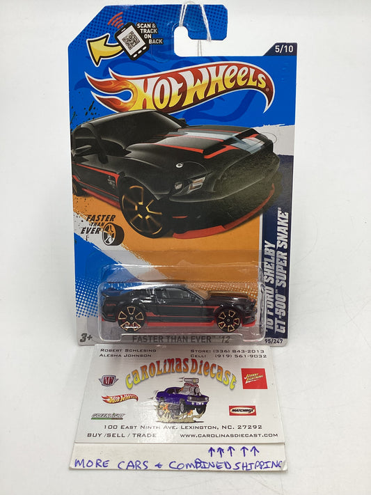 2012 Hot Wheels Faster Than Ever #95 10 Ford Shelby GT-500 Super Snake Black