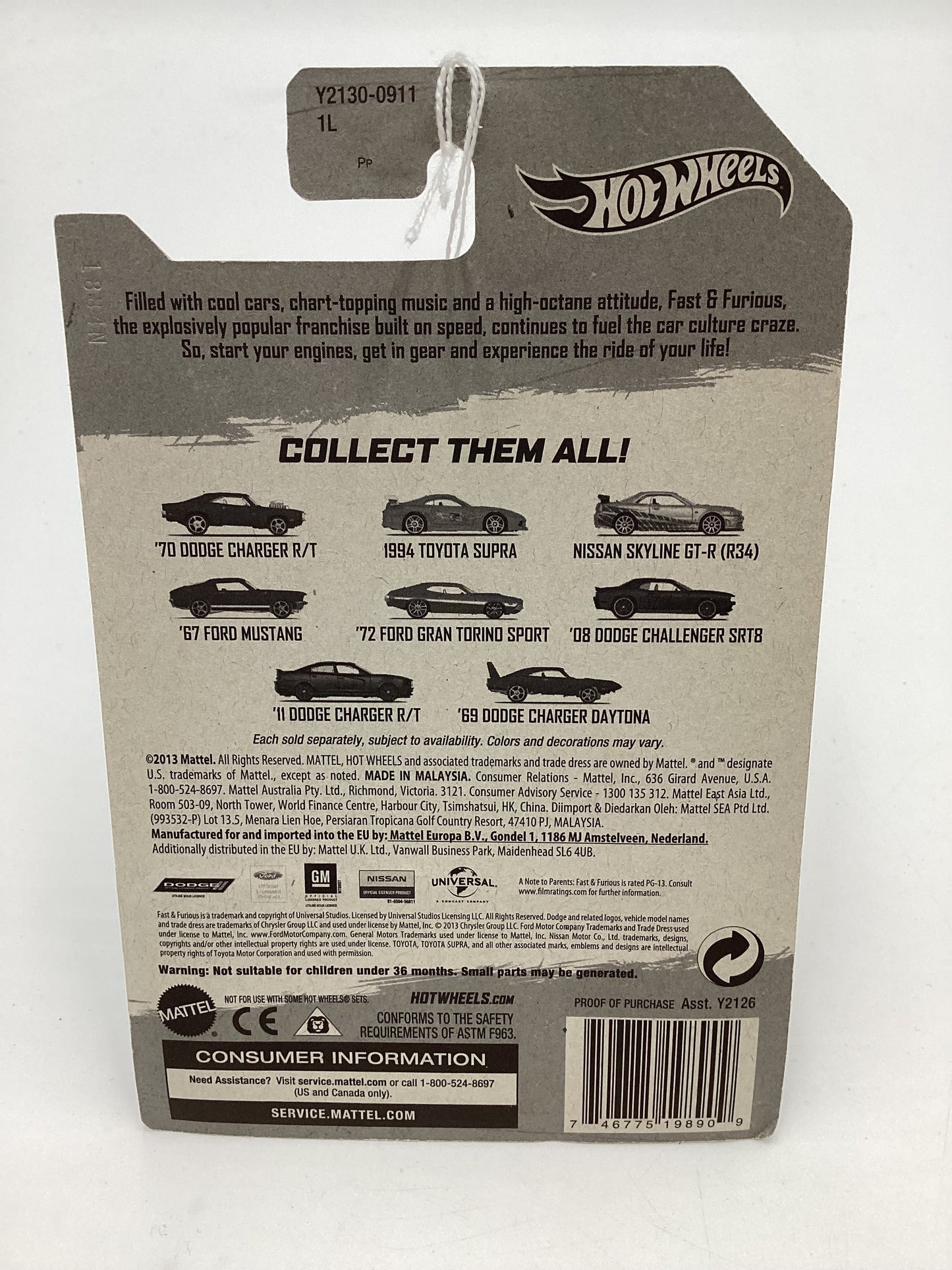 2014 Hot Wheels Fast and Furious Fast Five #6 08 Dodge Challenger SRT8 Black 71i