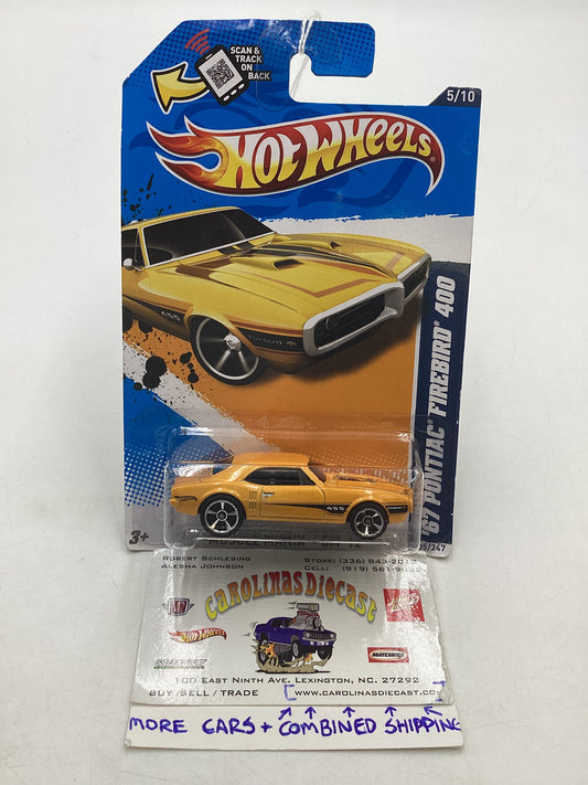 2012 hot wheels #105 67 Pontiac Firebird 400 Yellow 50C