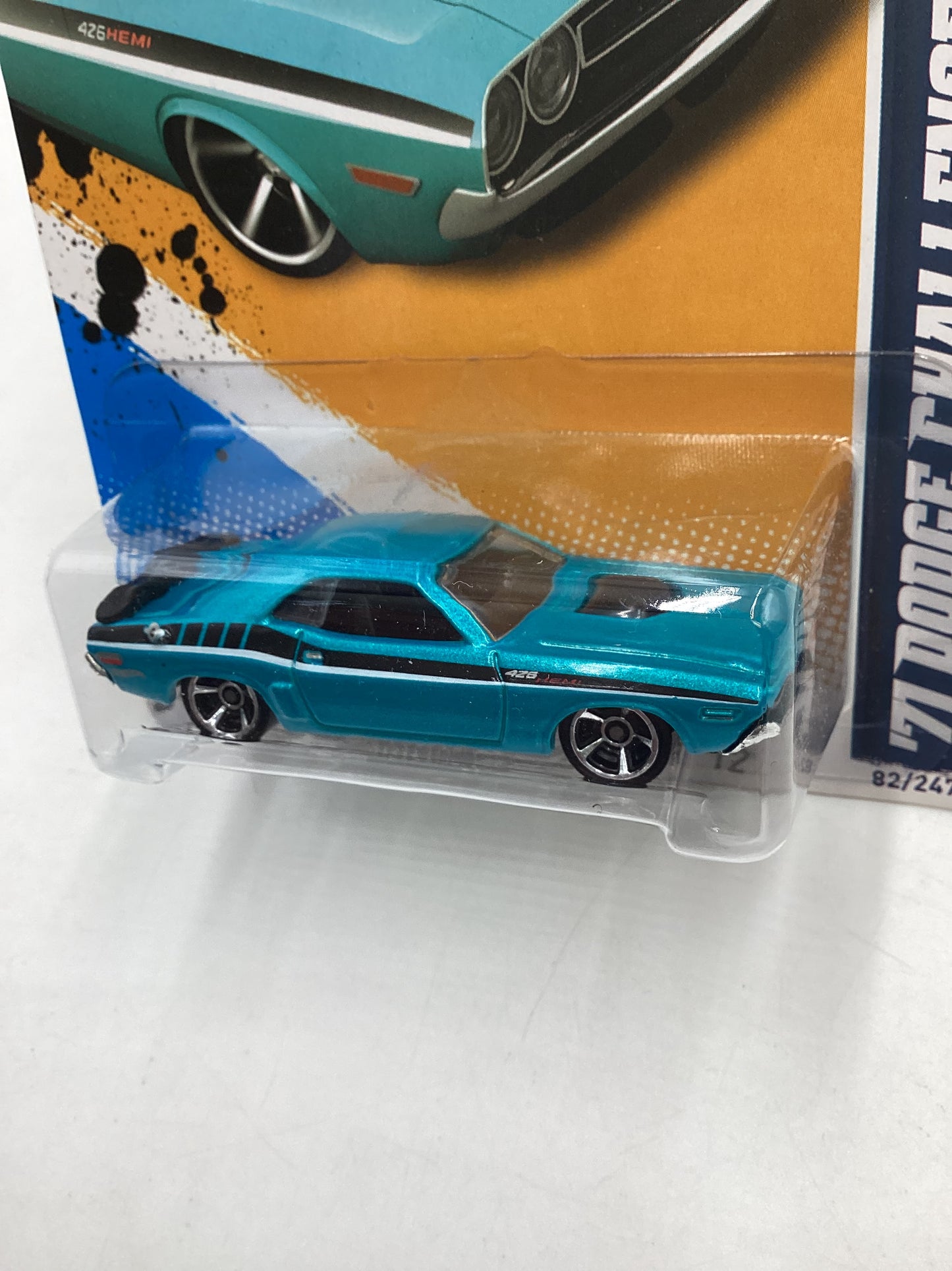 2012 Hot Wheels Muscle Mania Mopar #82 71 Dodge Challenger Teal 46F