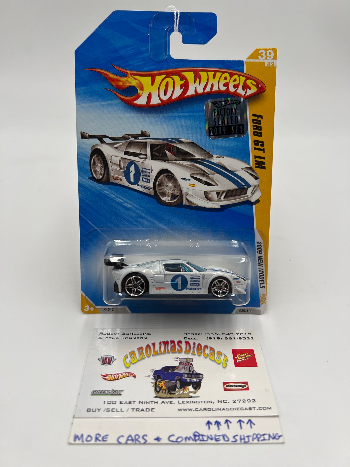 2009 Hot Wheels New Models #39 Ford GT LM White Factory Sealed SR