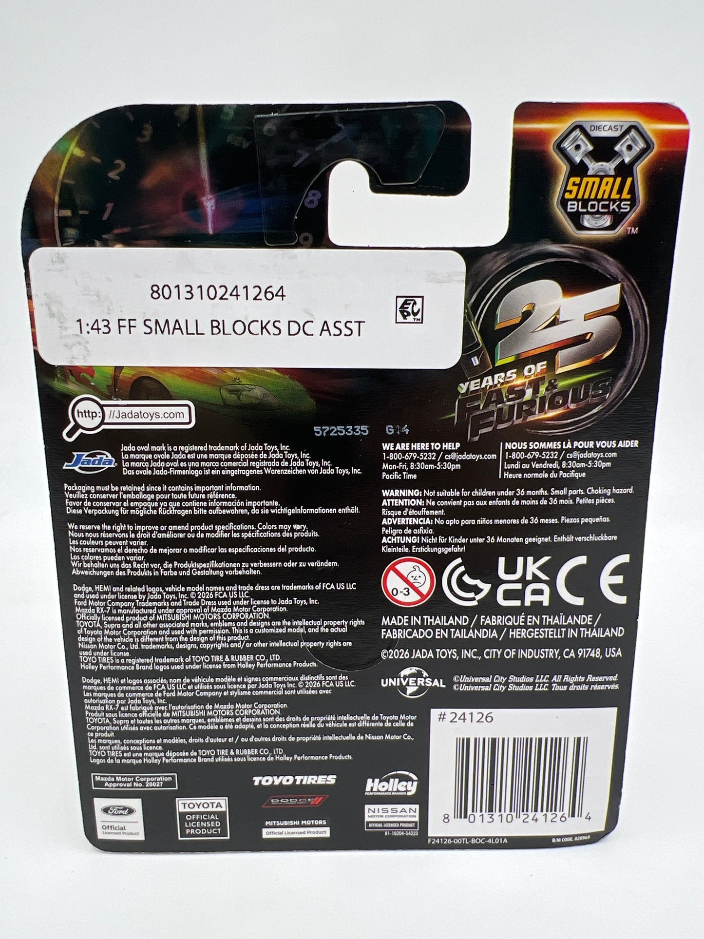 Jada 1/43 Scale Small Blocks 25 Years Fast & Furious Brians Mitsubishi Eclipse W/Working Camber 70G