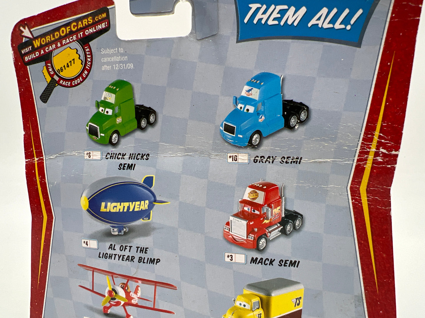 Disney Pixar The World Of Cars Race O Rama #10 Mega Size Gray Semi Dinoco 141F