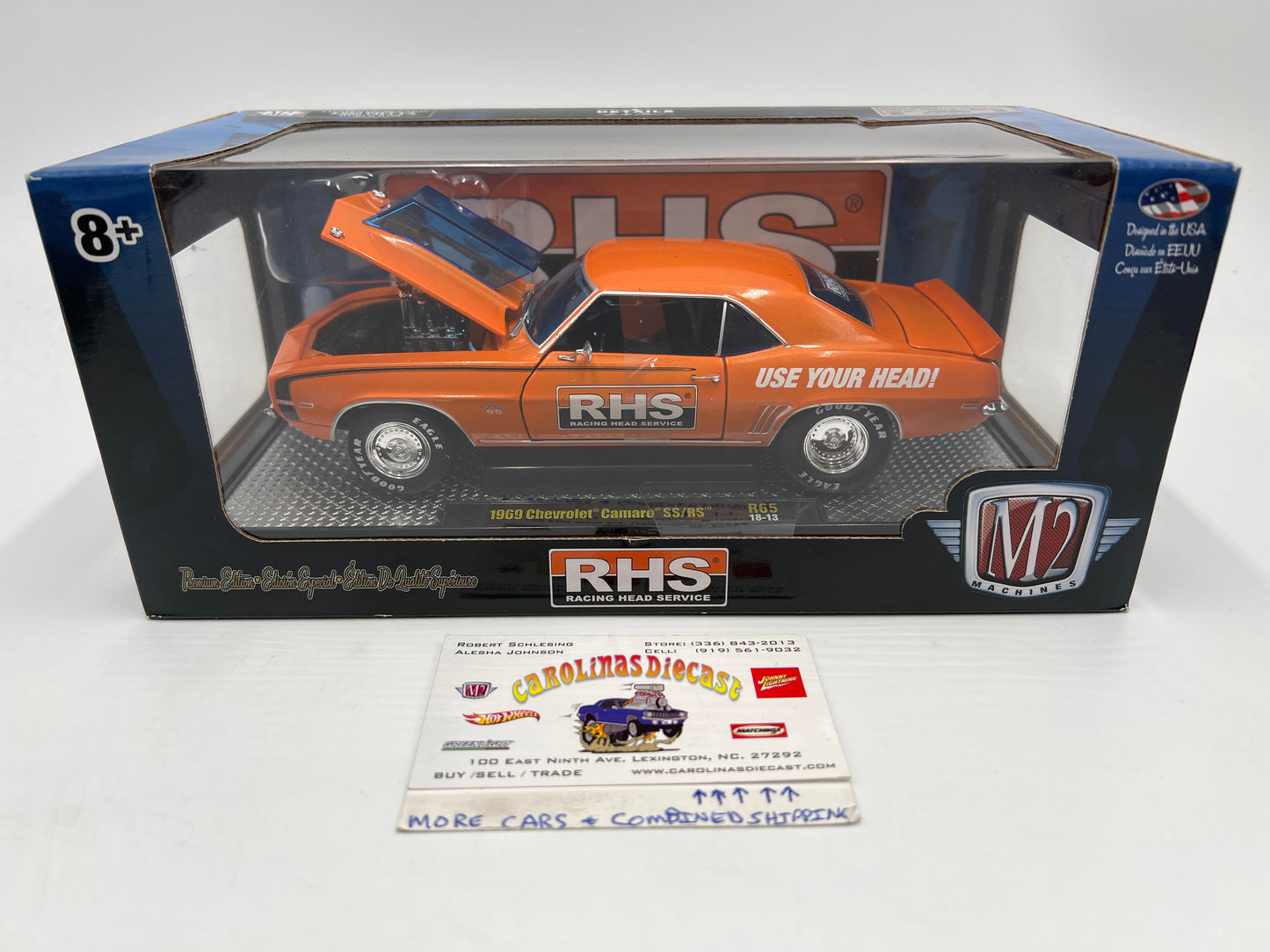 M2 Machines 1/24 Premium Edition RHS 1969 Chevrolet Camaro SS/RS Orange R65