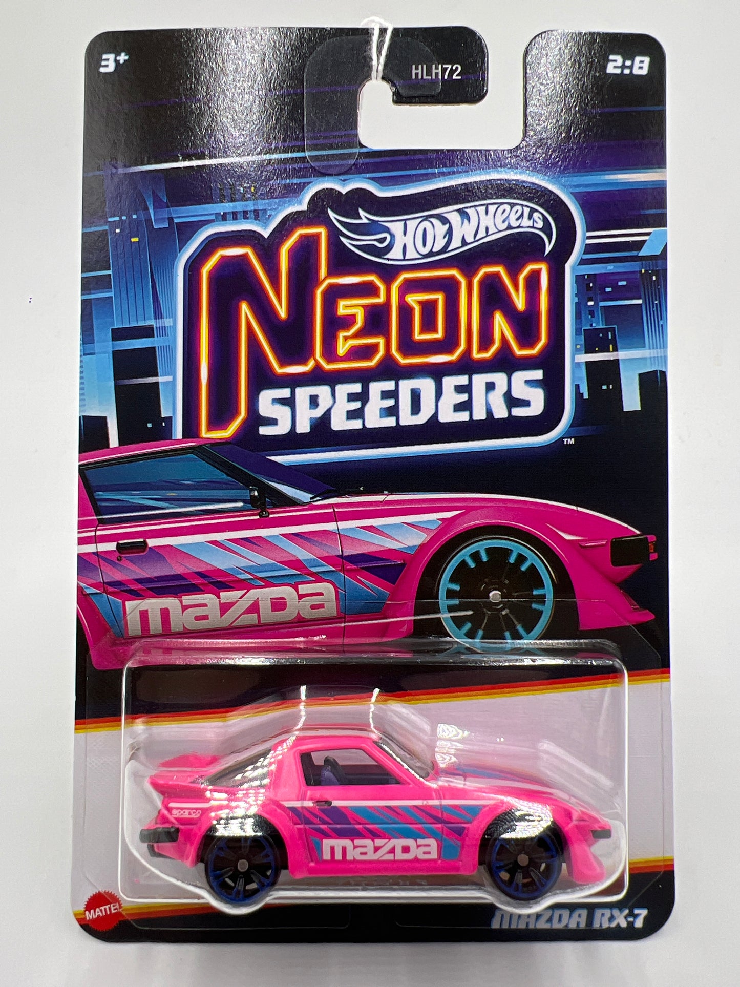 2025 Hot Wheels Neon Speeders #2 Mazda RX-7 Pink 158D