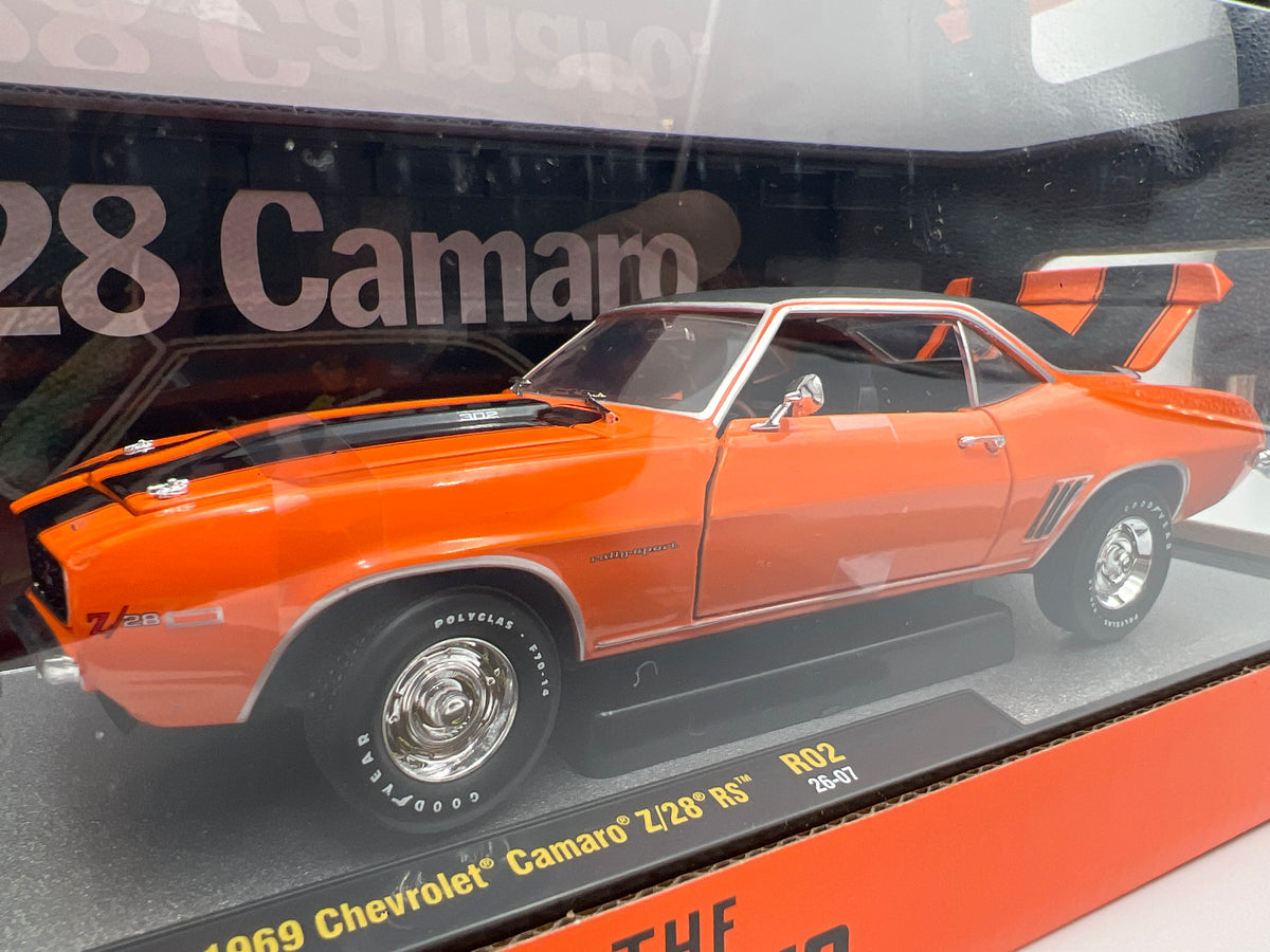 2026 M2 Machines R02 1/24 & 1/64 2 Pack 1969 Chevrolet Camaro Z/28 RS Orange