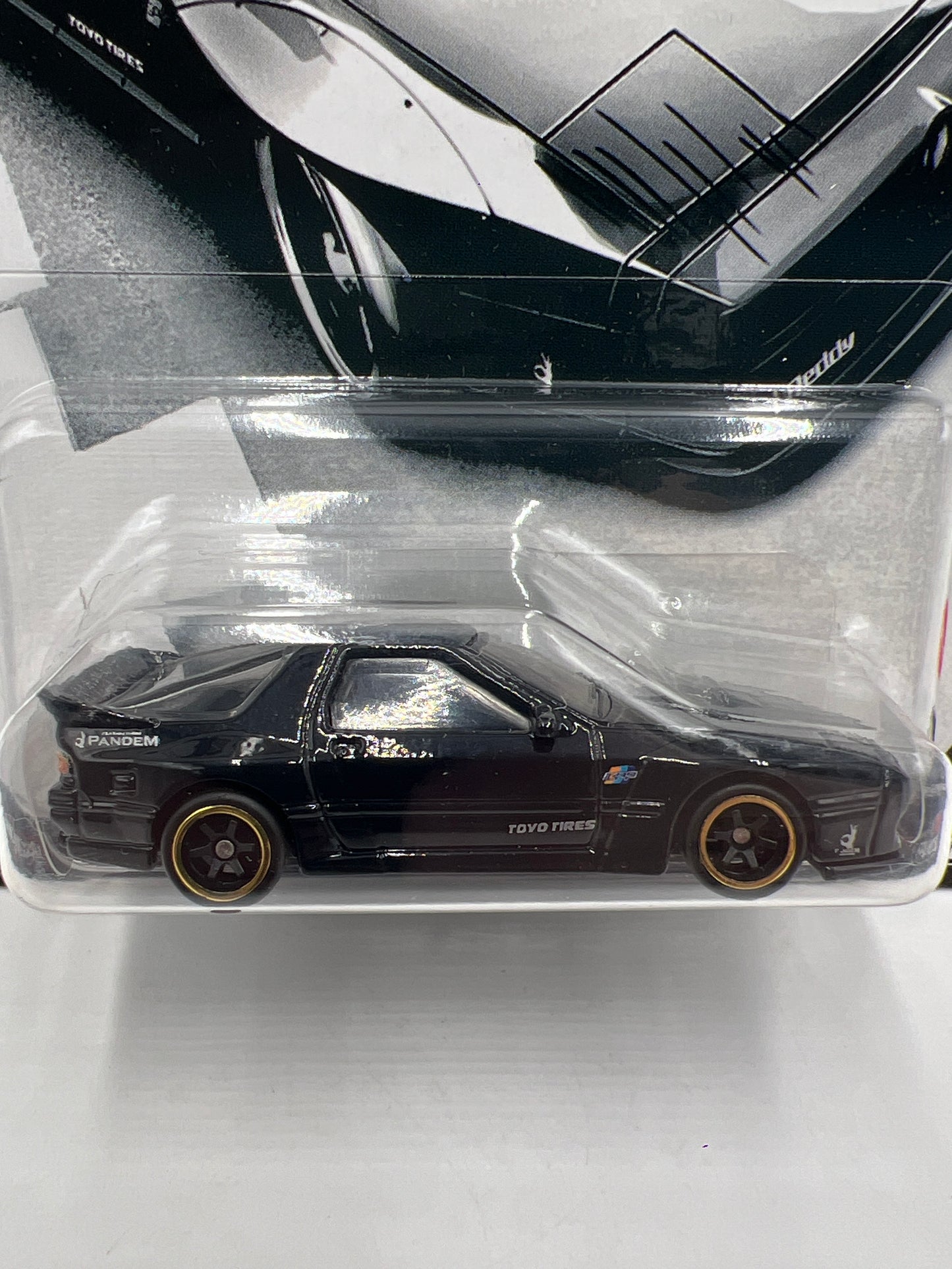 Hot Wheels Premium CHASE Ronin Run #0 Mazda RX7 FC Pandem Black W/Protector